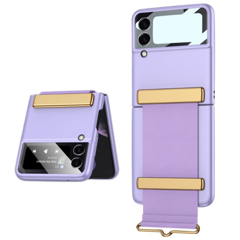 Capa Para Samsung Galaxy Z Flip 3 5G De Couro Vidro Temperado Com Alça Gkk