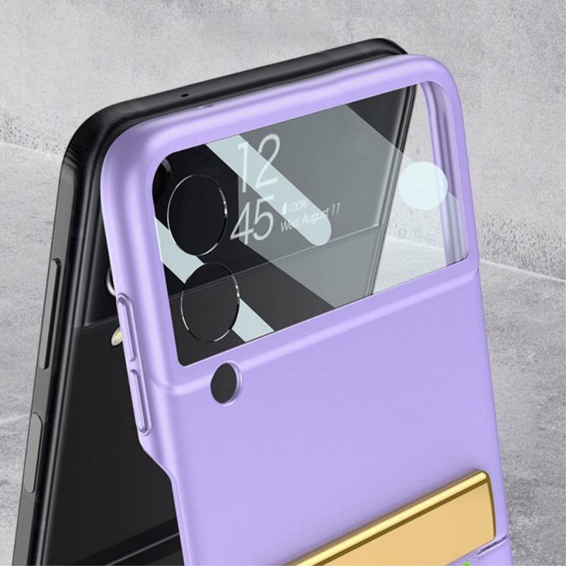 Capa Para Samsung Galaxy Z Flip 3 5G De Couro Vidro Temperado E Letras De Alça Gkk