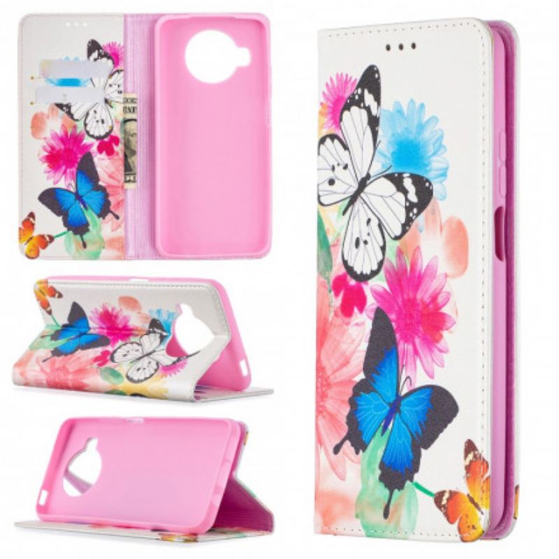 Capa De Celular Para Xiaomi Mi 10T Lite Flip Borboletas Coloridas