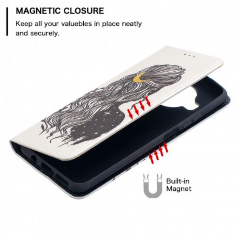 Capa De Celular Para Xiaomi Mi 10T Lite Flip Cabelo Bonito