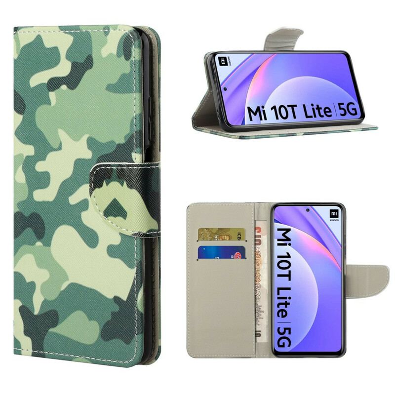 Capa De Couro Para Xiaomi Mi 10T Lite Camuflar