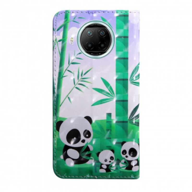 Capa De Couro Para Xiaomi Mi 10T Lite Família Panda