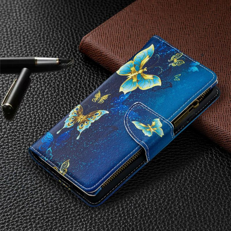 Capa Em Pele Para Xiaomi Mi 10T Lite Borboletas Fechadas