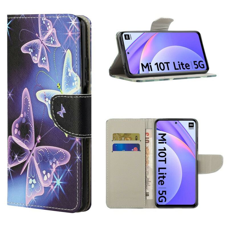 Capa Flip Para Xiaomi Mi 10T Lite Borboletas Neon