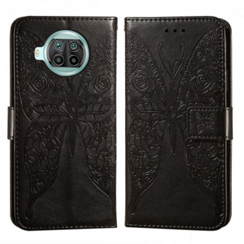 Capa Flip Para Xiaomi Mi 10T Lite Desenho De Borboleta