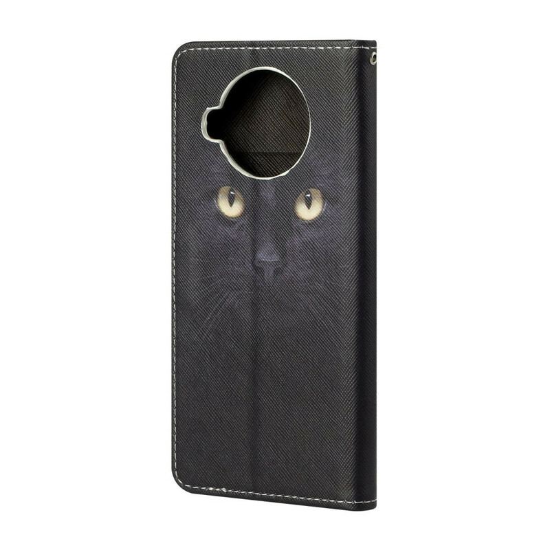 Capa Flip Para Xiaomi Mi 10T Lite Olhos De Gato Preto