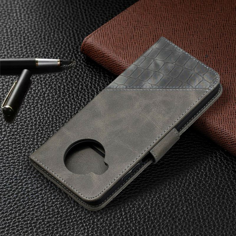 Capa Flip Para Xiaomi Mi 10T Lite Pele De Crocodilo