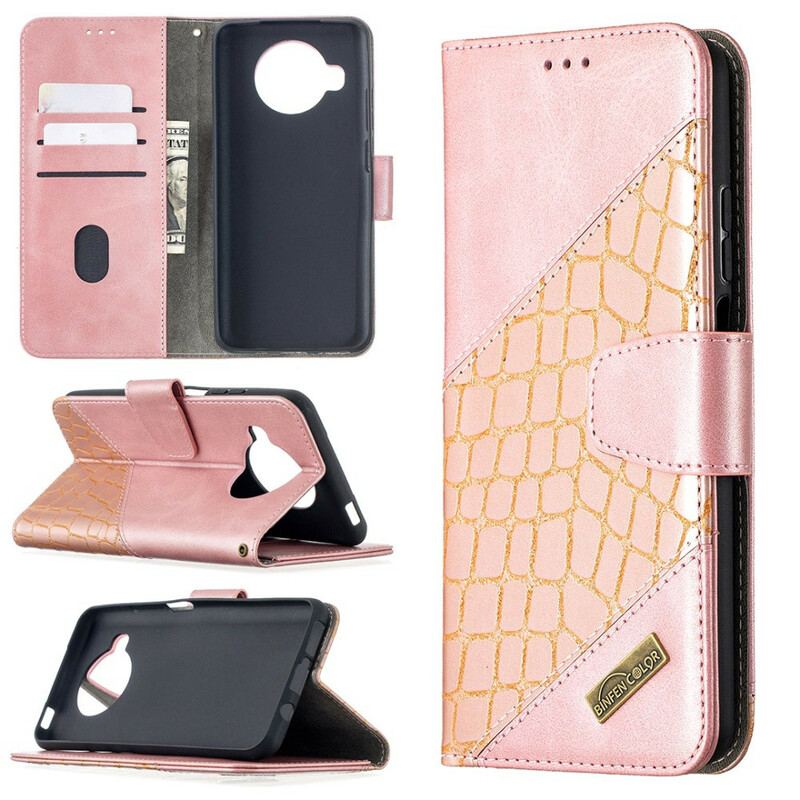 Capa Flip Para Xiaomi Mi 10T Lite Pele De Crocodilo