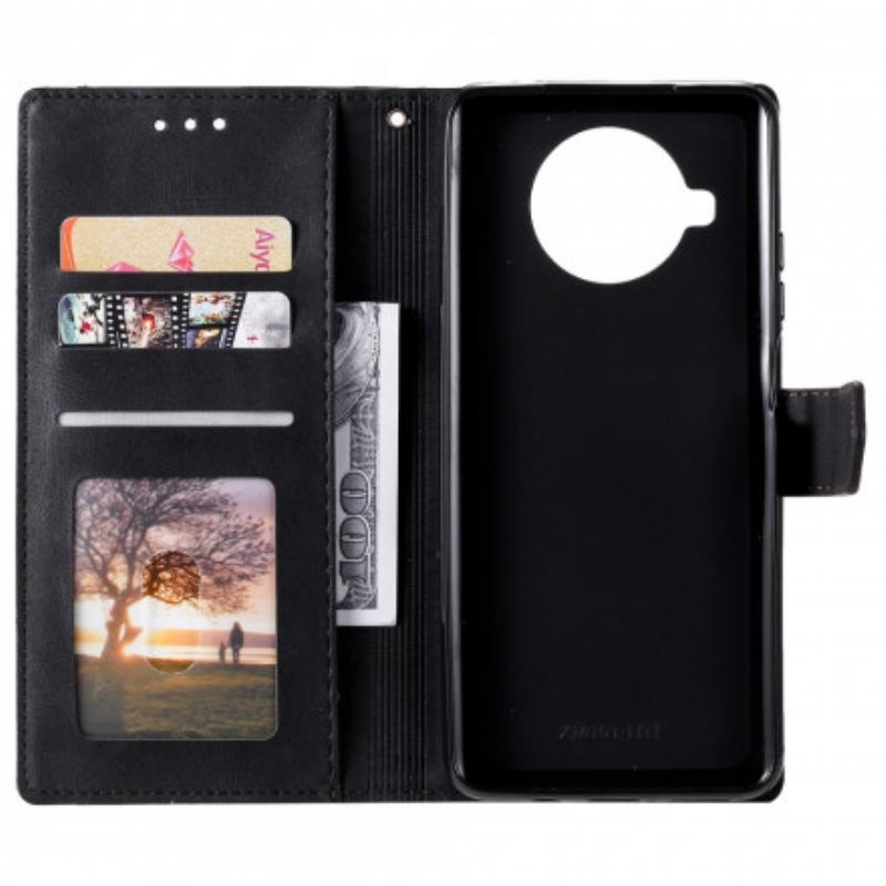 Capa Flip Para Xiaomi Mi 10T Lite Rebites Bicolores De Couro Falso