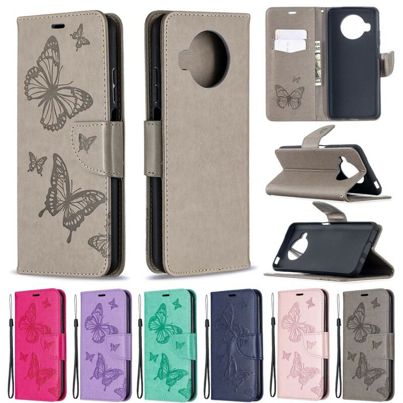 Capa Folio Para Xiaomi Mi 10T Lite Borboletas Impressas