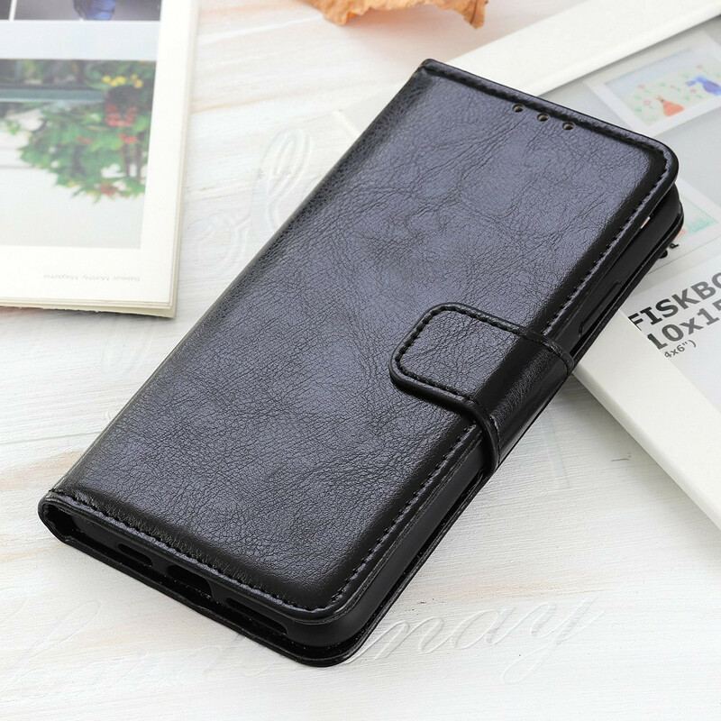 Capa Folio Para Xiaomi Mi 10T Lite Efeito Couro Brilhante