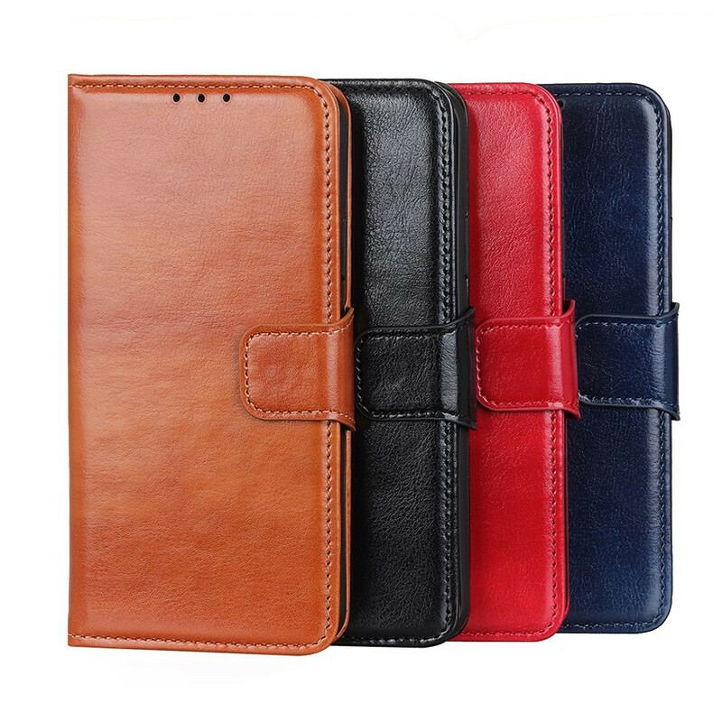 Capa Folio Para Xiaomi Mi 10T Lite Efeito Couro Brilhante