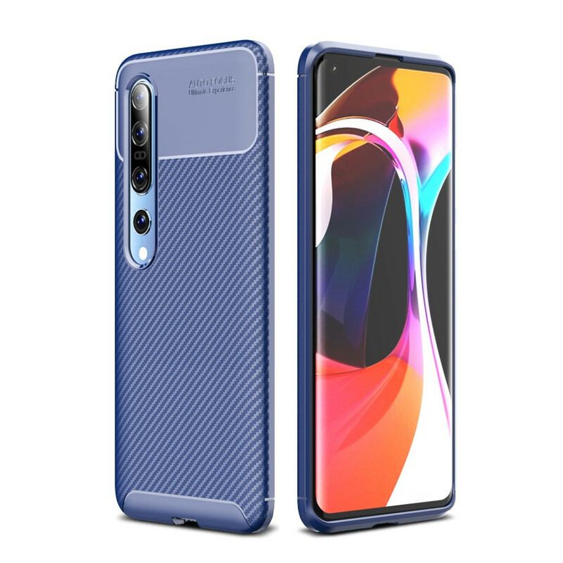 Capa De Celular Para Xiaomi Mi 10 / 10 Pro Fibra De Carbono Flexível