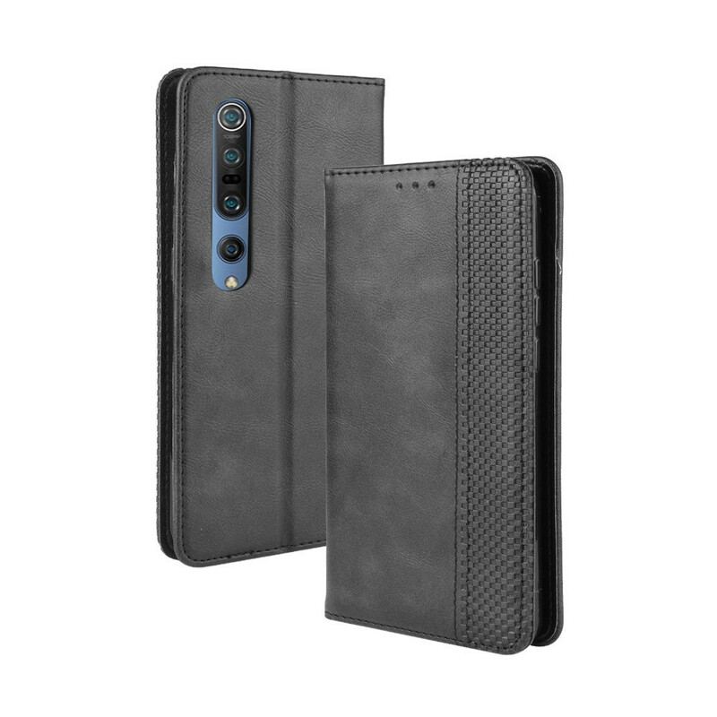 Capa De Celular Para Xiaomi Mi 10 / 10 Pro Flip Efeito Couro Vintage Estilizado