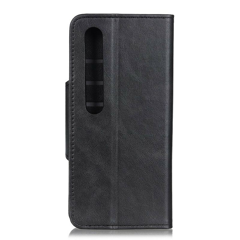 Capa Flip Para Xiaomi Mi 10 / 10 Pro Botão De Couro Falso