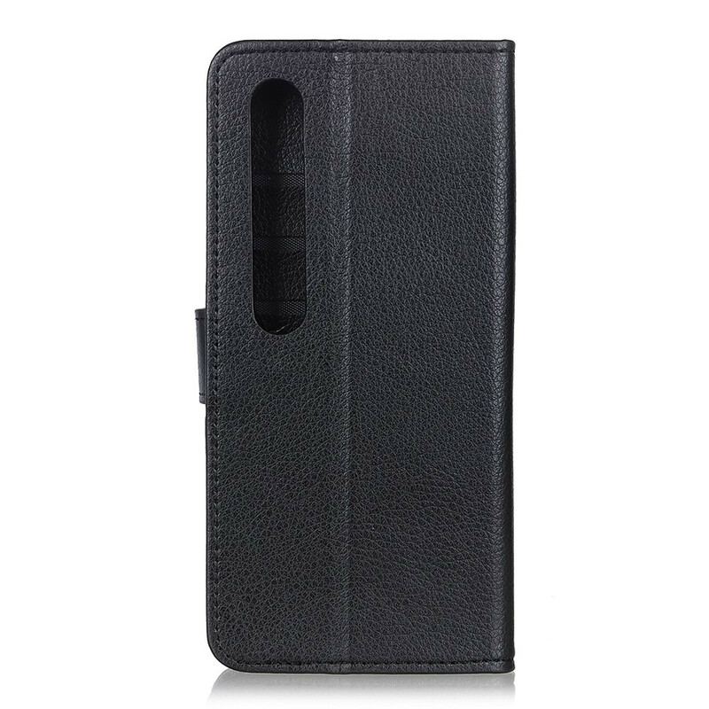 Capa Folio Para Xiaomi Mi 10 / 10 Pro Couro Sintético De Lichia