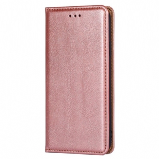 Capa De Celular Para Xiaomi Redmi 10X / 10X Pro Flip Costura De Couro Falso