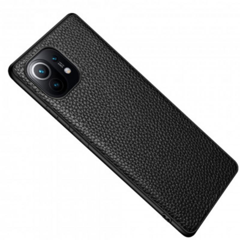 Capa De Celular Para Xiaomi Mi 11 (5G) Couro Lichia Genuíno