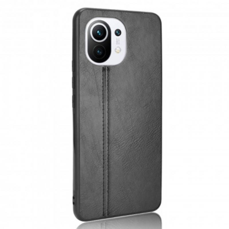 Capa De Celular Para Xiaomi Mi 11 (5G) Efeito Couro Couture