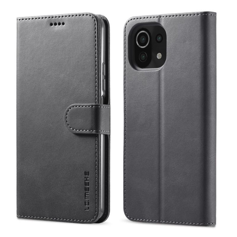 Capa De Couro Para Xiaomi Mi 11 (5G) Lc.imeeke Efeito Couro