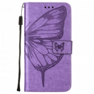 Capa Em Pele Para Xiaomi Mi 11 (5G) Design De Borboleta Com Cordão