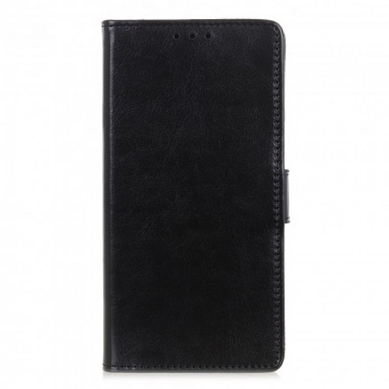 Capa Flip Para Xiaomi Mi 11 (5G) Efeito Couro Brilhante Simples