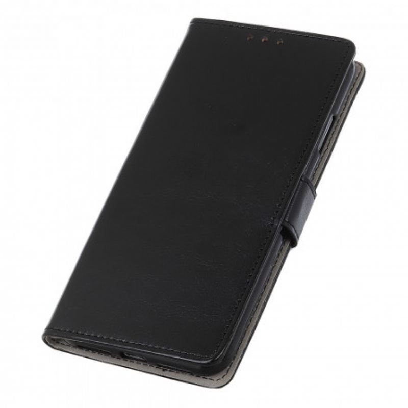 Capa Flip Para Xiaomi Mi 11 (5G) Efeito Couro Brilhante Simples