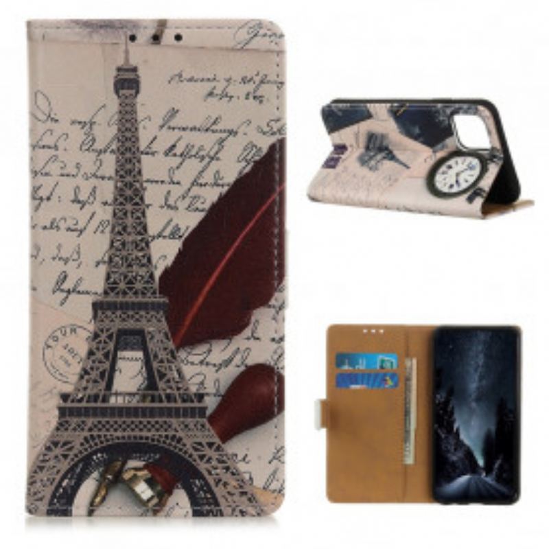 Capa Flip Para Xiaomi Mi 11 (5G) Torre Eiffel Do Poeta