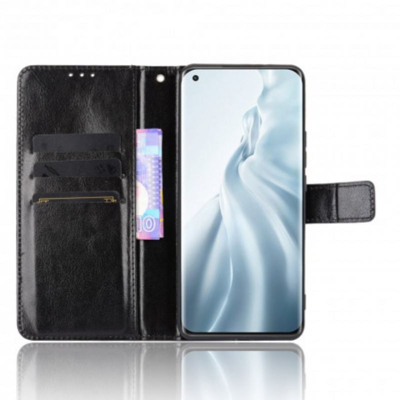 Capa Folio Para Xiaomi Mi 11 (5G) Couro Falso Chamativo