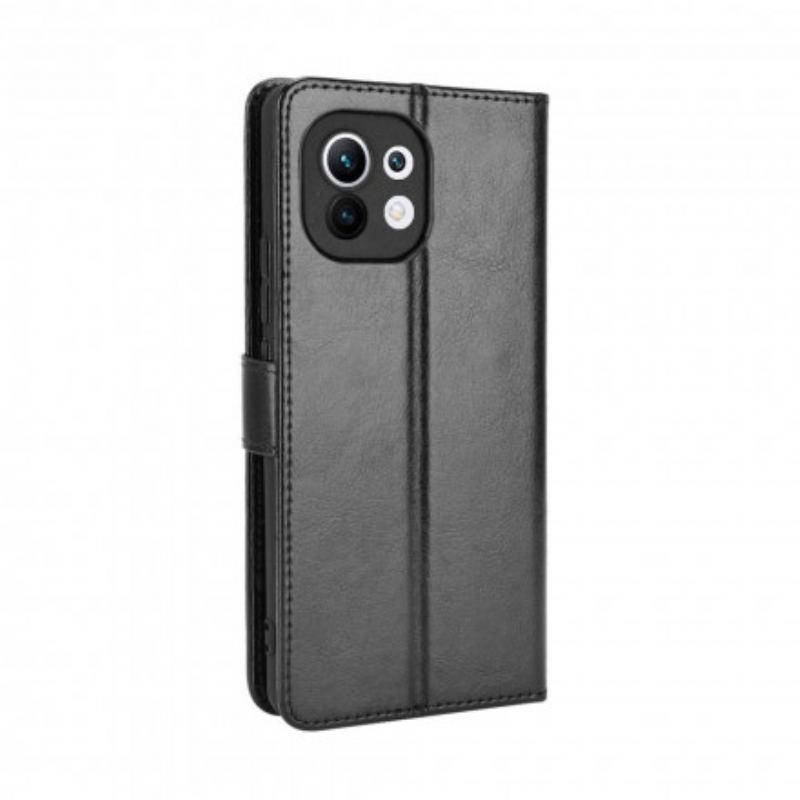 Capa Folio Para Xiaomi Mi 11 (5G) Couro Falso Chamativo