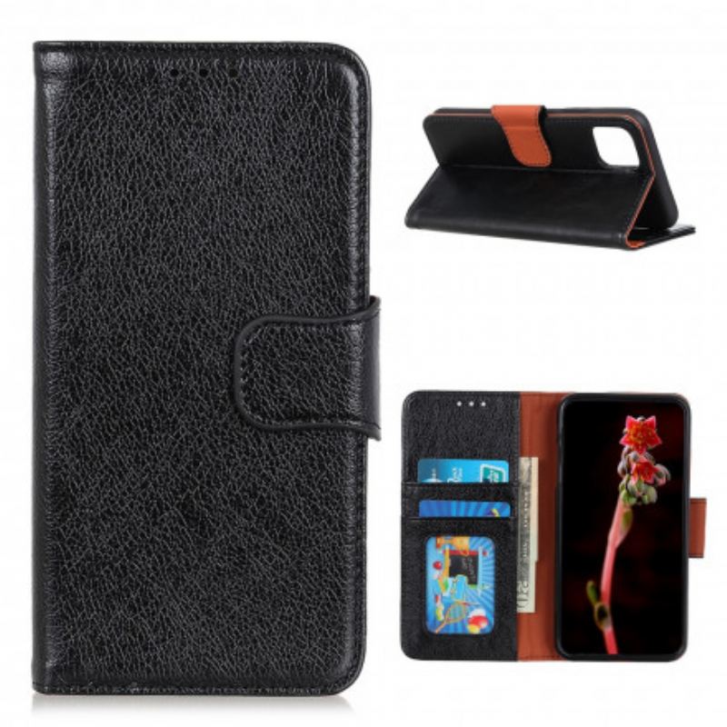 Capa Folio Para Xiaomi Mi 11 (5G) Estilo De Couro Nappa