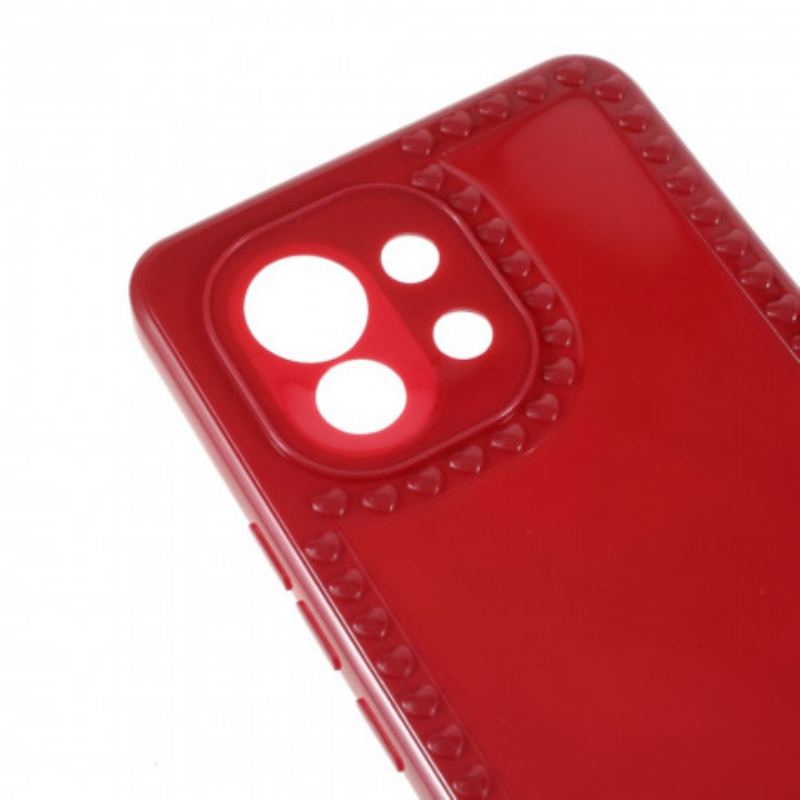 Capa Para Xiaomi Mi 11 (5G) Corações De Silicone Flexível