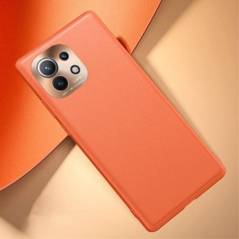 Capa Para Xiaomi Mi 11 (5G) Efeito Couro Prestígio