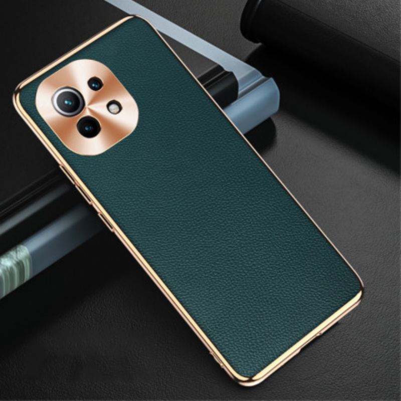 Capa Para Xiaomi Mi 11 (5G) Capa Proteção Proteção De Módulo Fotográfico De Couro Genuíno