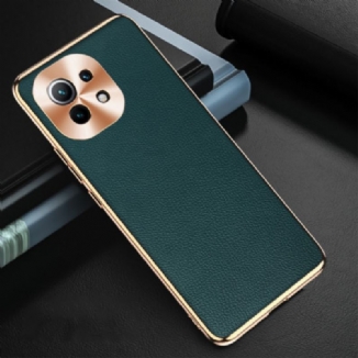 Capa Para Xiaomi Mi 11 (5G) Capa Proteção Proteção De Módulo Fotográfico De Couro Genuíno