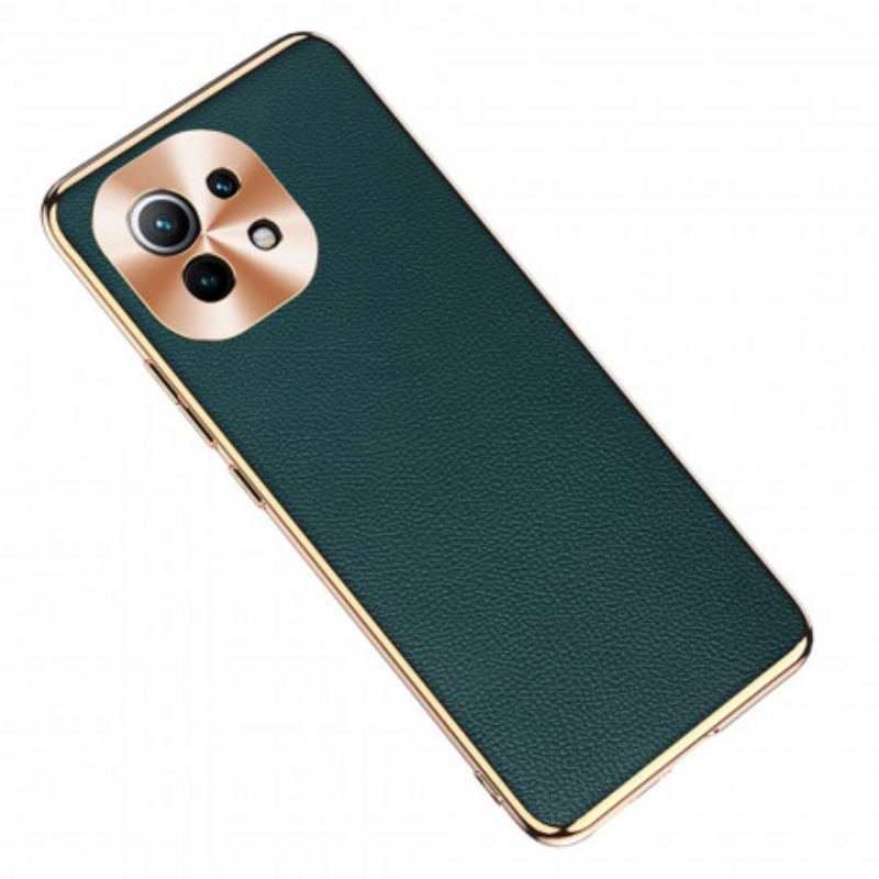 Capa Para Xiaomi Mi 11 (5G) Capa Proteção Proteção De Módulo Fotográfico De Couro Genuíno