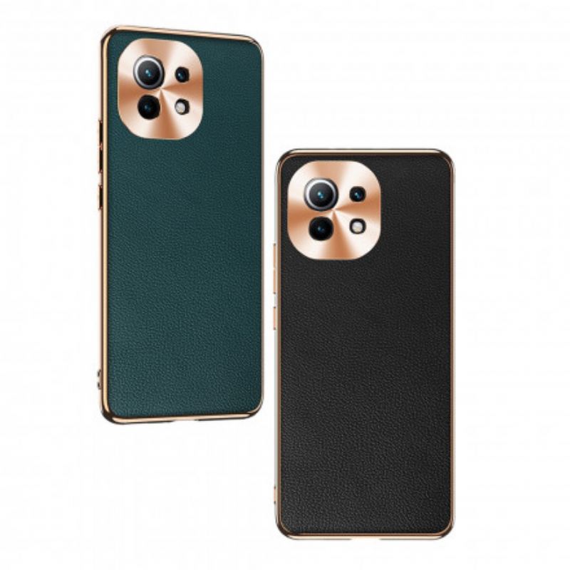 Capa Para Xiaomi Mi 11 (5G) Capa Proteção Proteção De Módulo Fotográfico De Couro Genuíno