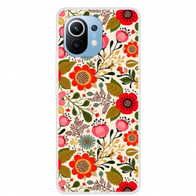 Capa Para Xiaomi Mi 11 (5G) Tapeçaria Floral