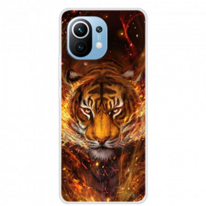 Capa Para Xiaomi Mi 11 (5G) Tigre De Fogo