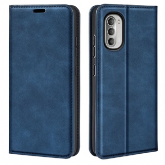 Capa De Celular Para Moto G51 5G Flip Efeito Couro Macio Seda