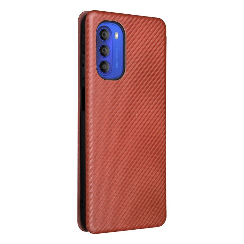 Capa De Celular Para Moto G51 5G Flip Silicone De Carbono Colorido