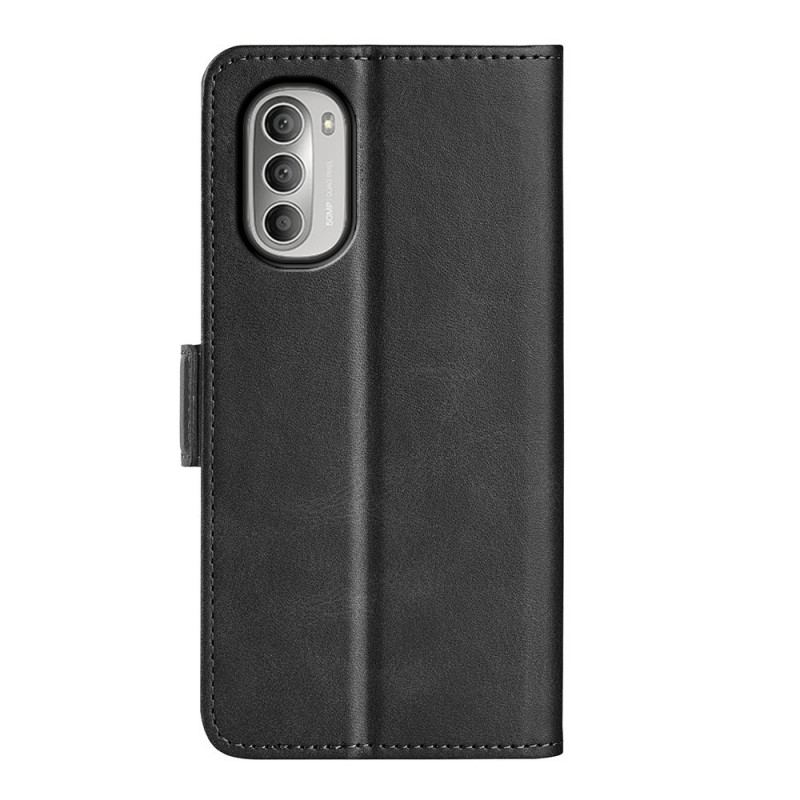 Capa De Couro Para Moto G51 5G Flip Aba Dupla