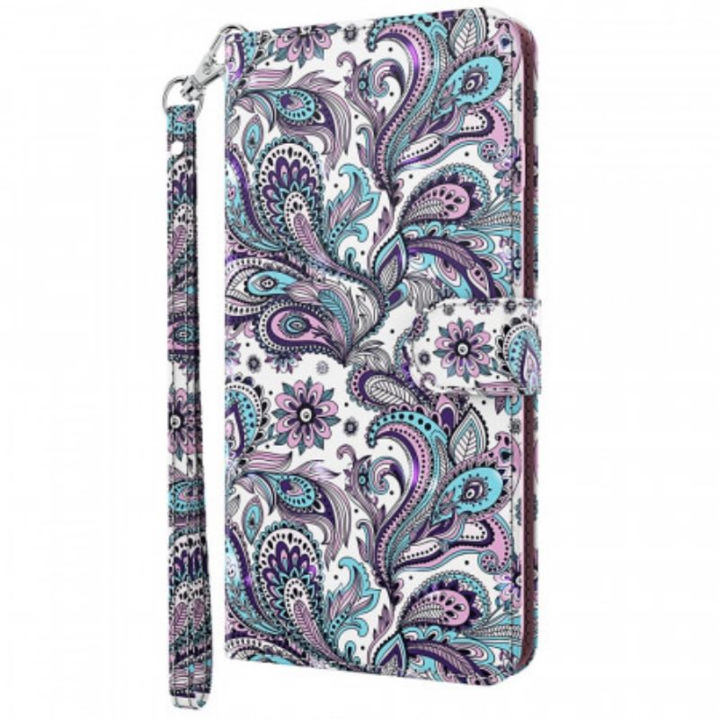 Capa De Couro Para Moto G51 5G Paisley