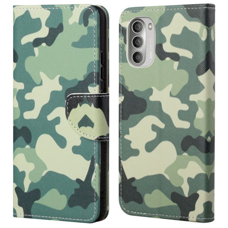 Capa Flip Para Moto G51 5G Camuflagem Militar