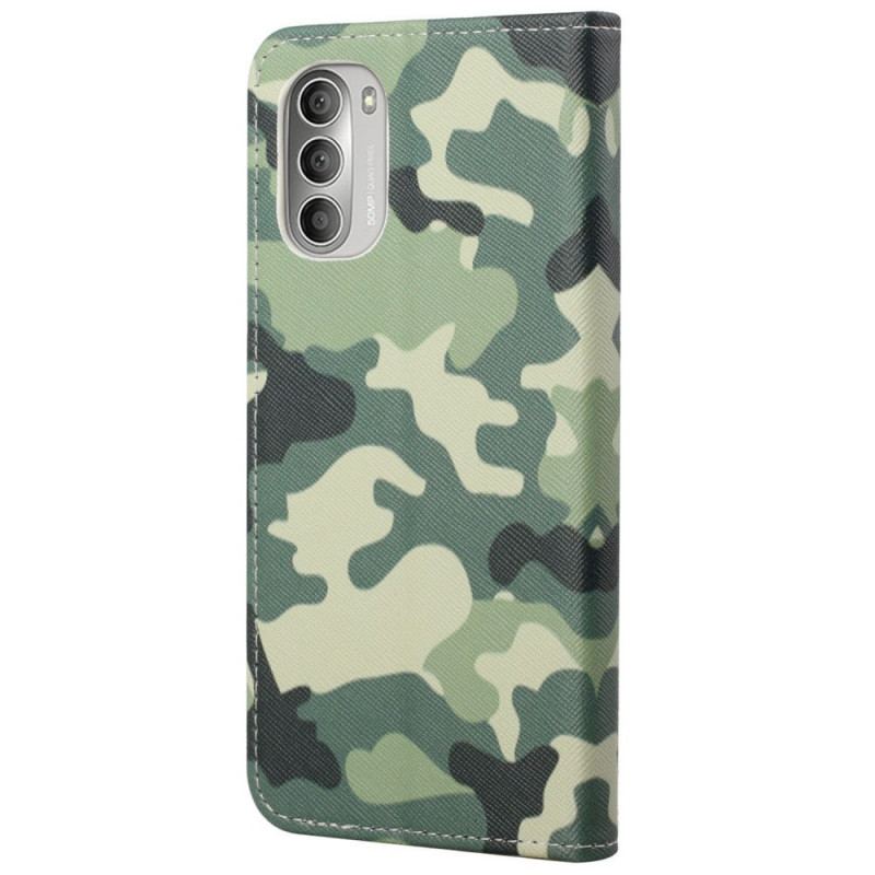 Capa Flip Para Moto G51 5G Camuflagem Militar