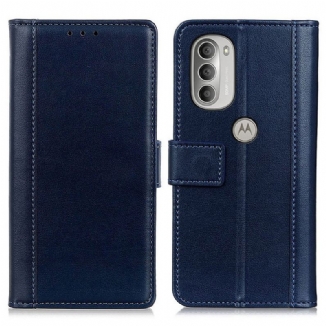 Capa Flip Para Moto G51 5G Couro Rachado Versão Colorida