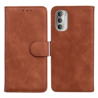 Capa Flip Para Moto G51 5G Efeito Couro Monocromático