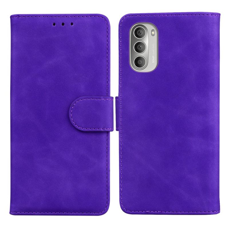 Capa Flip Para Moto G51 5G Efeito Couro Monocromático