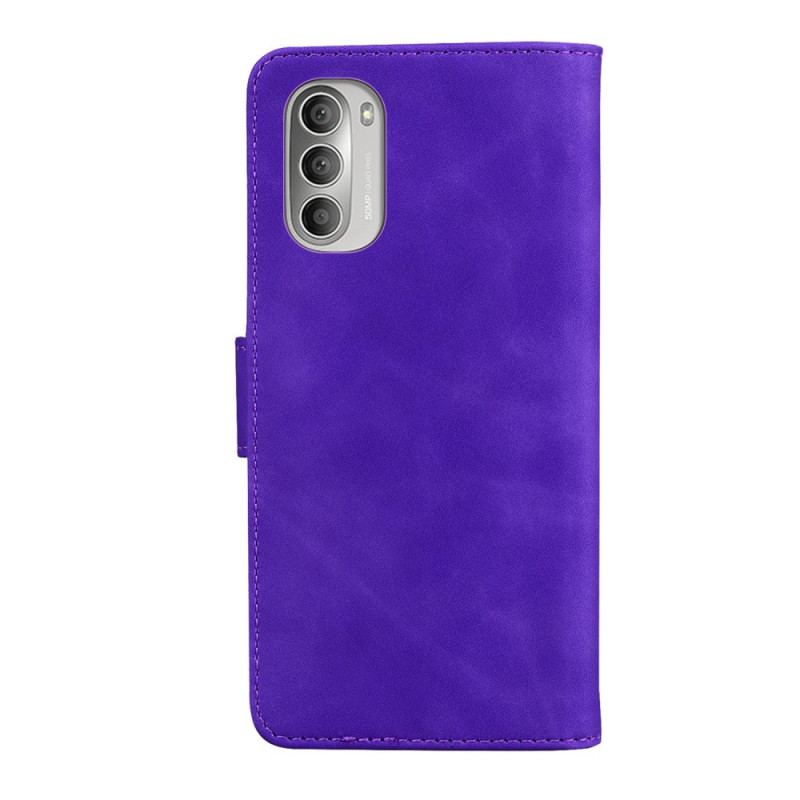 Capa Flip Para Moto G51 5G Efeito Couro Monocromático