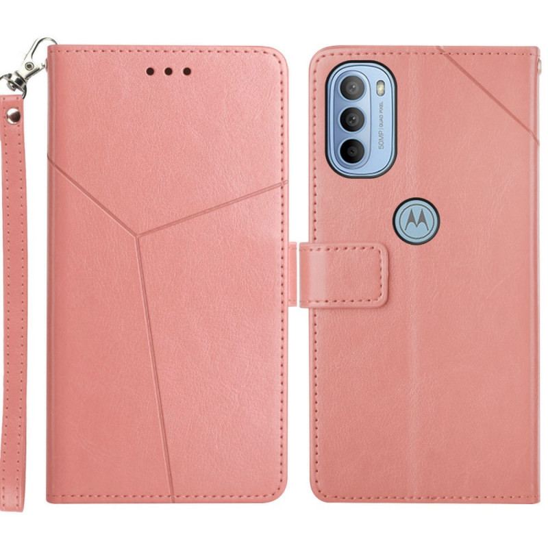 Capa Flip Para Moto G51 5G Estilo Couro Geo Y Design